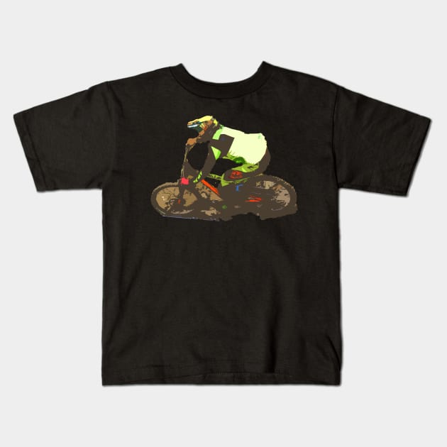 mtb Kids T-Shirt by rickylabellevie